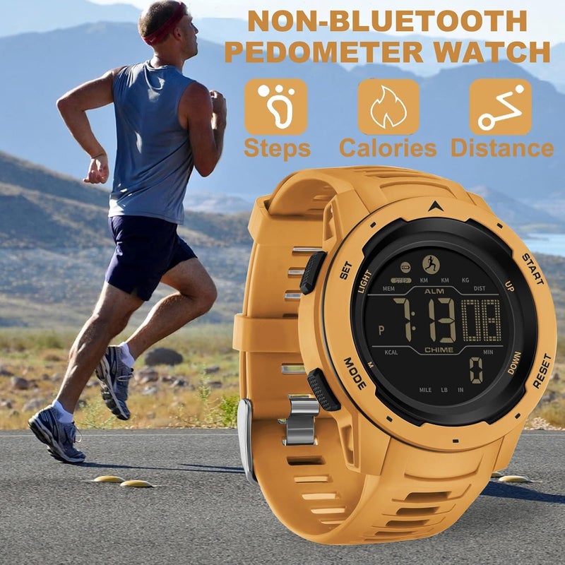 findtime Men's Digital Watch Waterproof Pedometer Watches Sport Watch Step Counter Calorie Military Watch with Stopwatch Alarm LED Backlight Countdown - Image 2